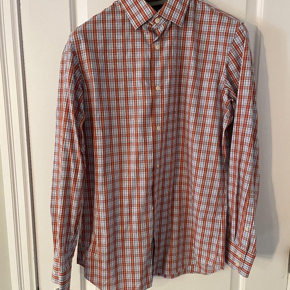 MEN'S BANANA REPUBLIC PLAID DRESS SHIRT, SZ MEDIUM, 15-15.5 - Picture 1 of 5